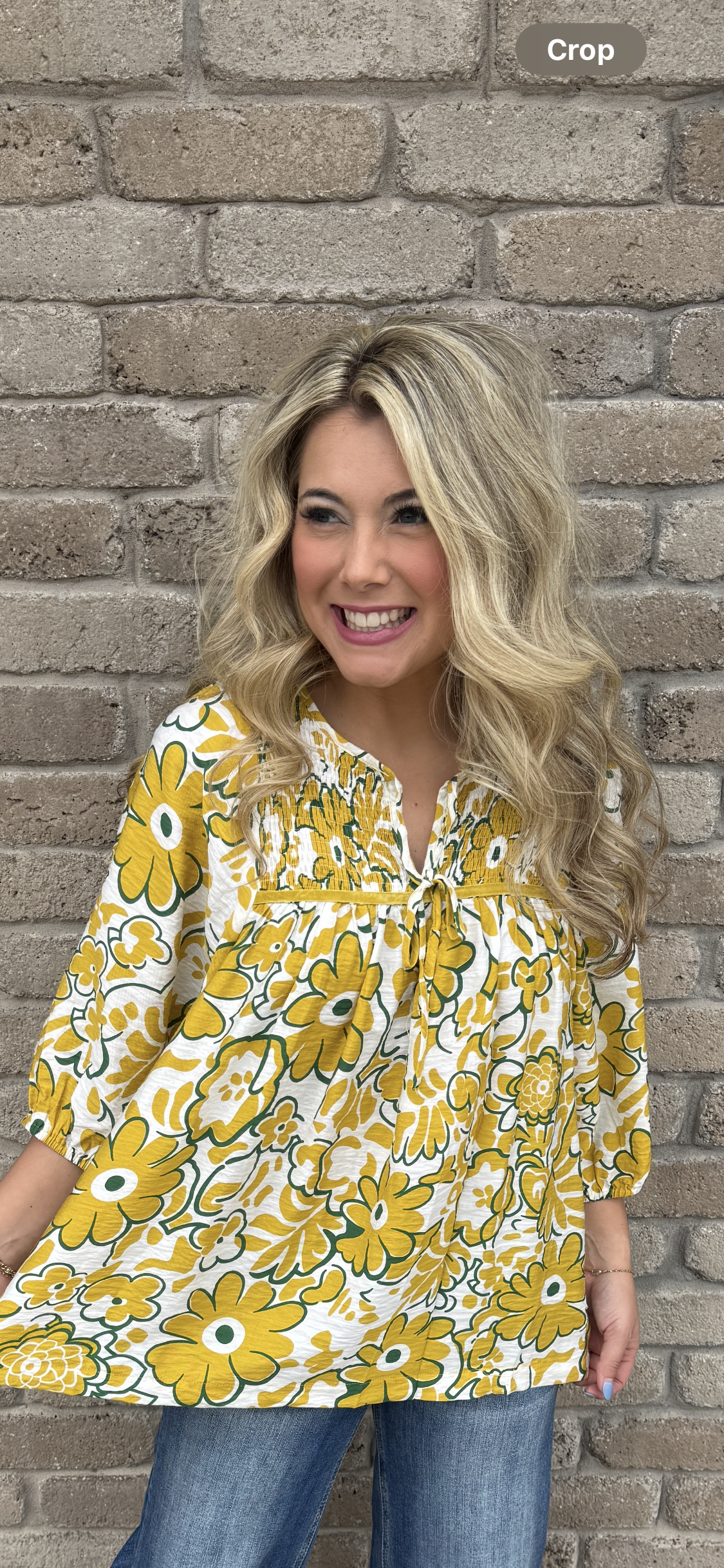 363 Mustard floral top