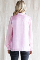 464 Pink button up