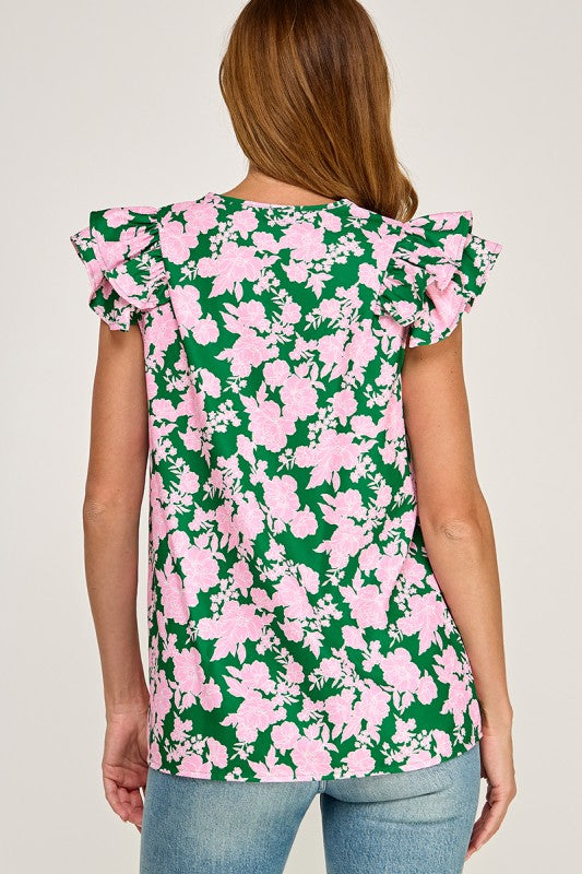 75 Floral Pink & Green