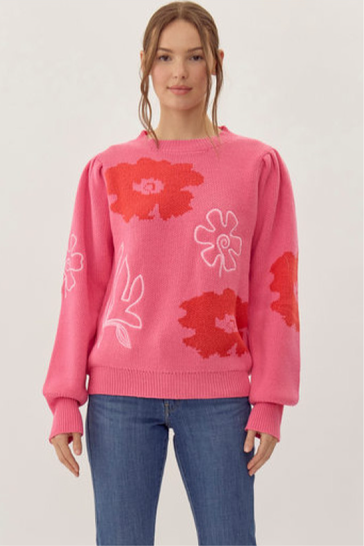 466 flower print sweater