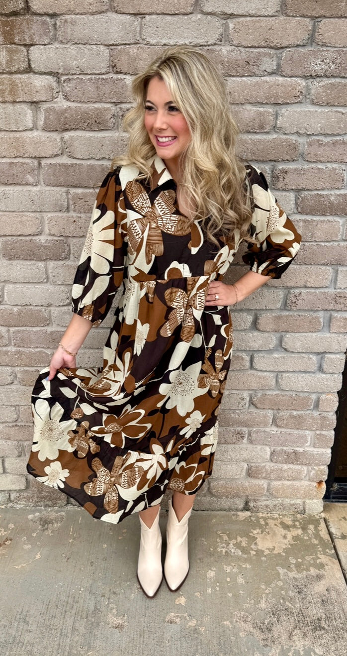 364 Camel or Rust Mix dress