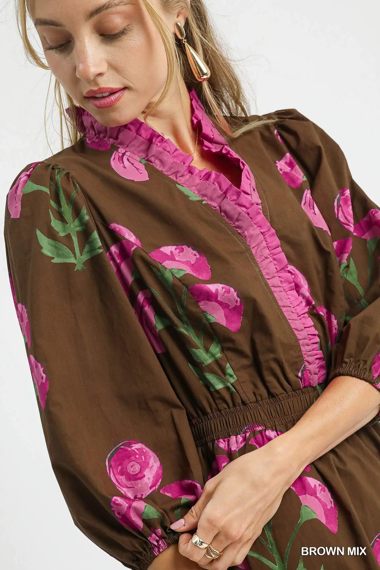 712 Brown Floral dress