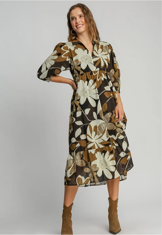 364 Camel or Rust Mix dress
