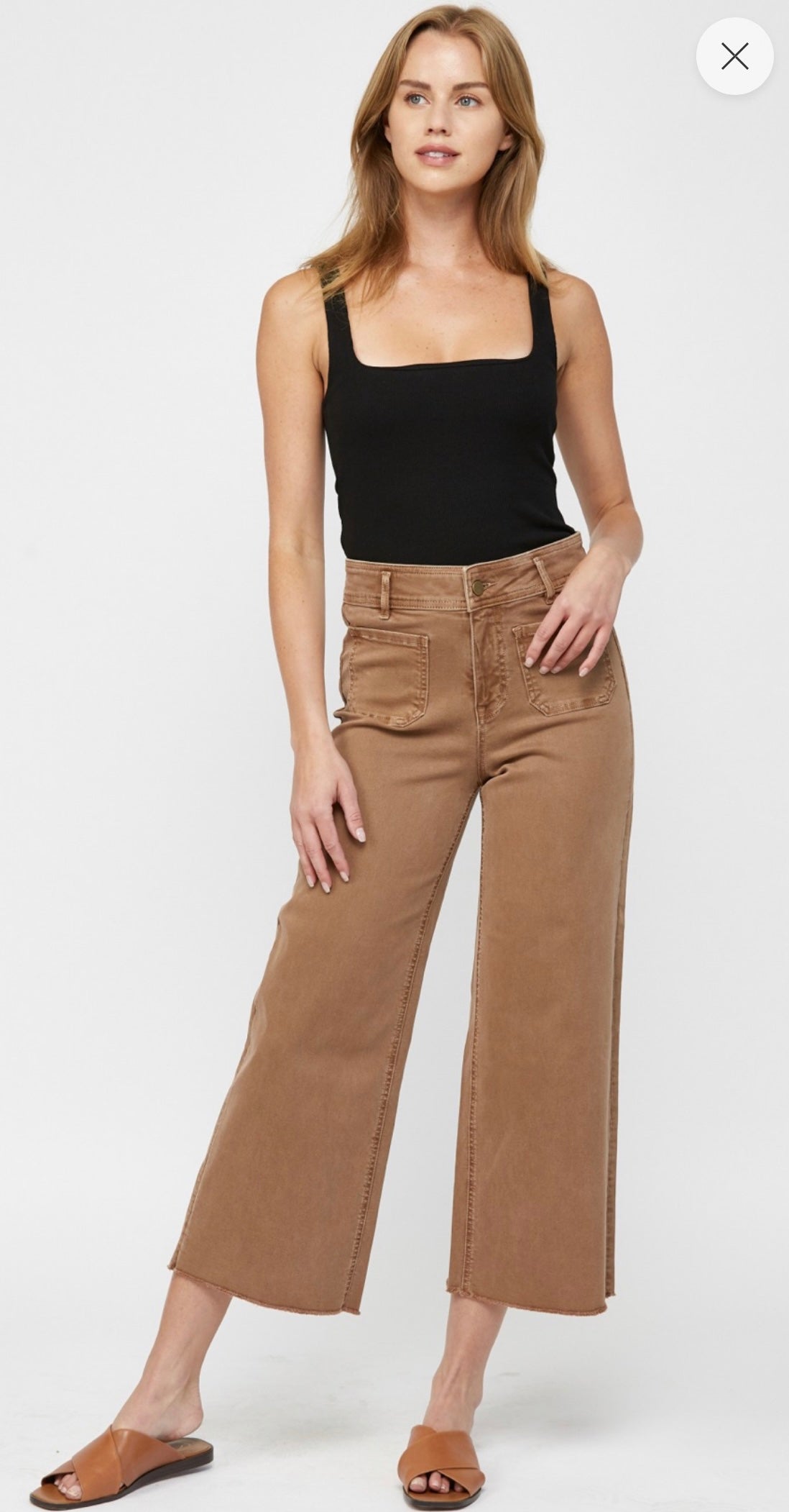 742 crop colored denim