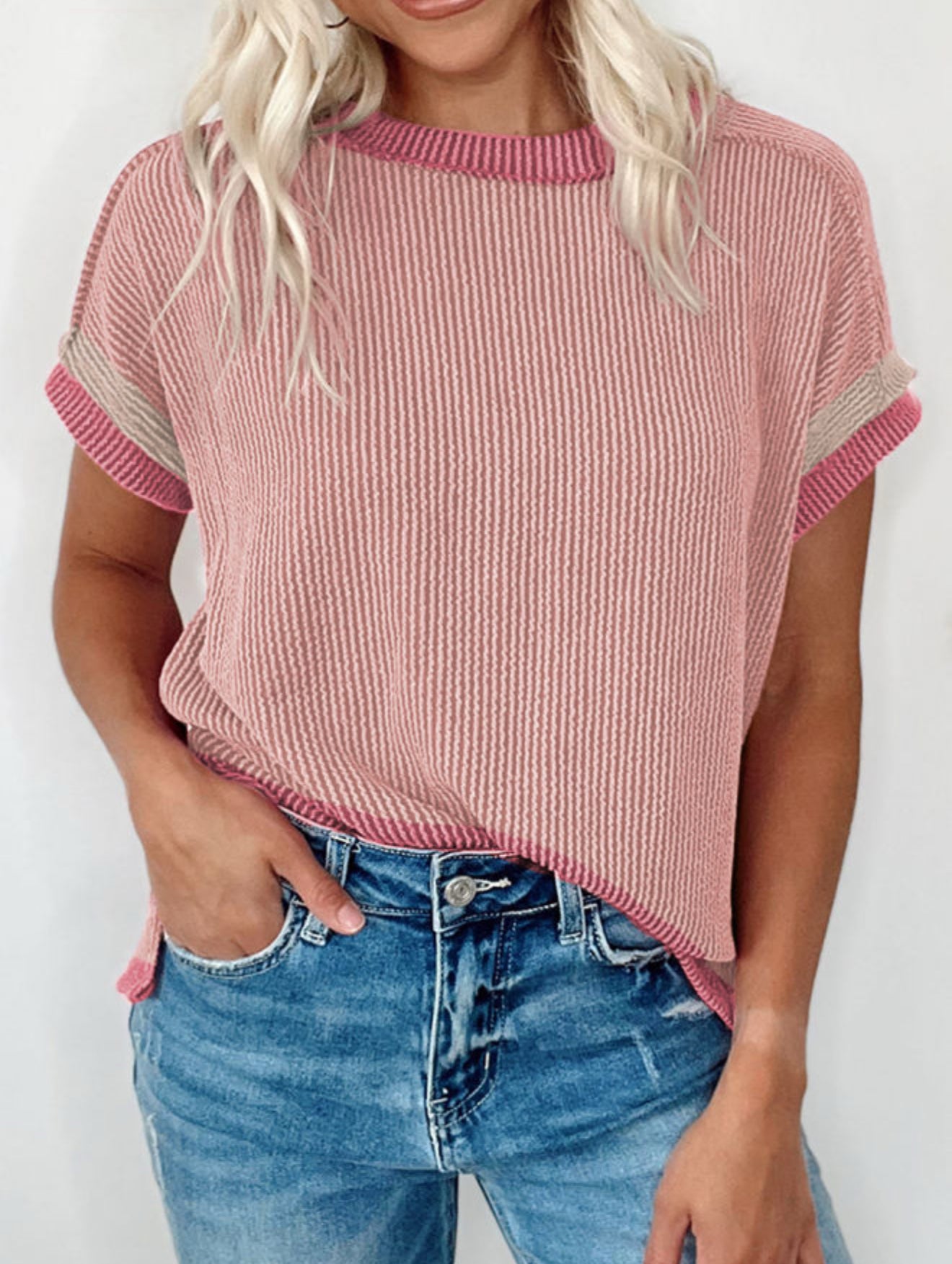 541 Light pink ribbed