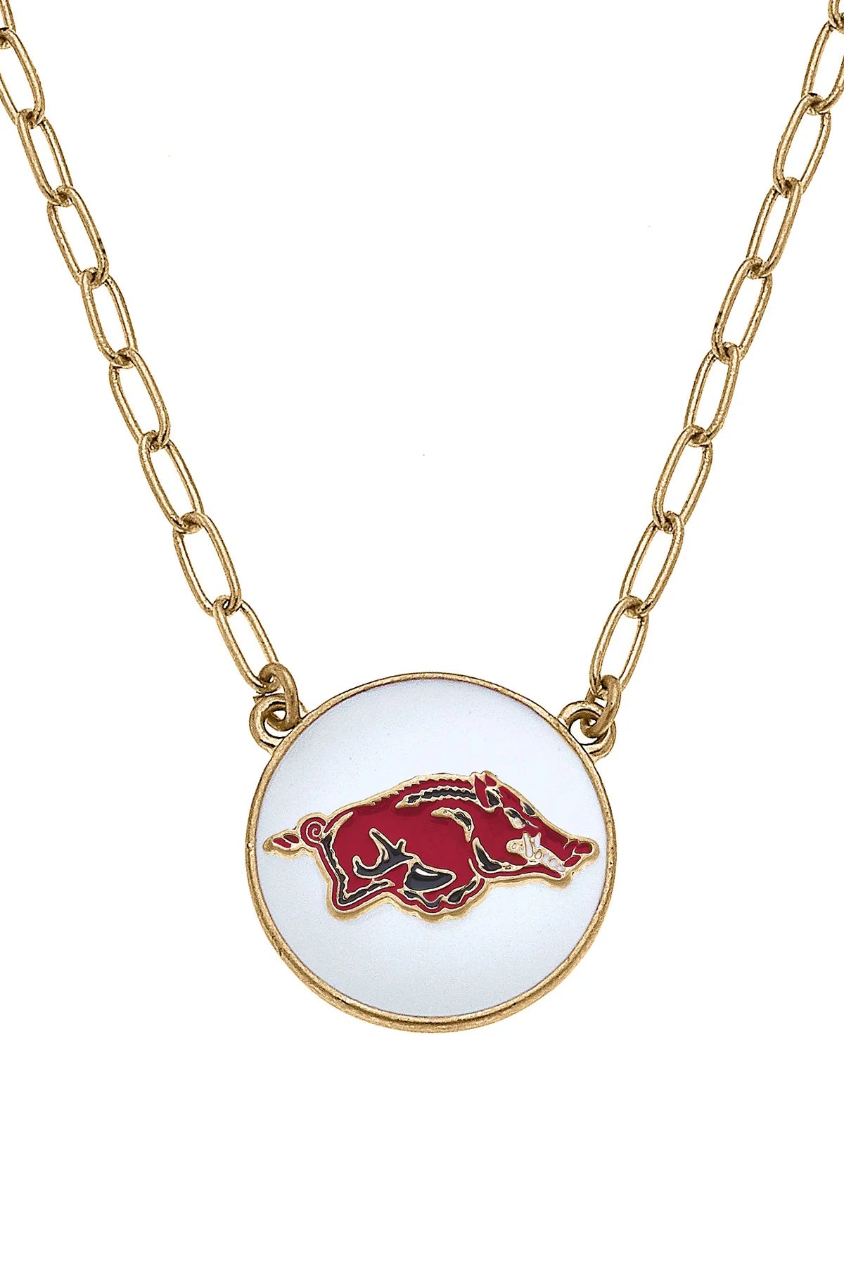 RJ Arkansas Razorbacks Enamel Disc Pendant Necklace