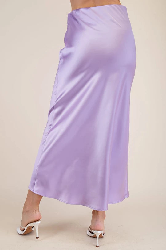 533 lavender satin skirt
