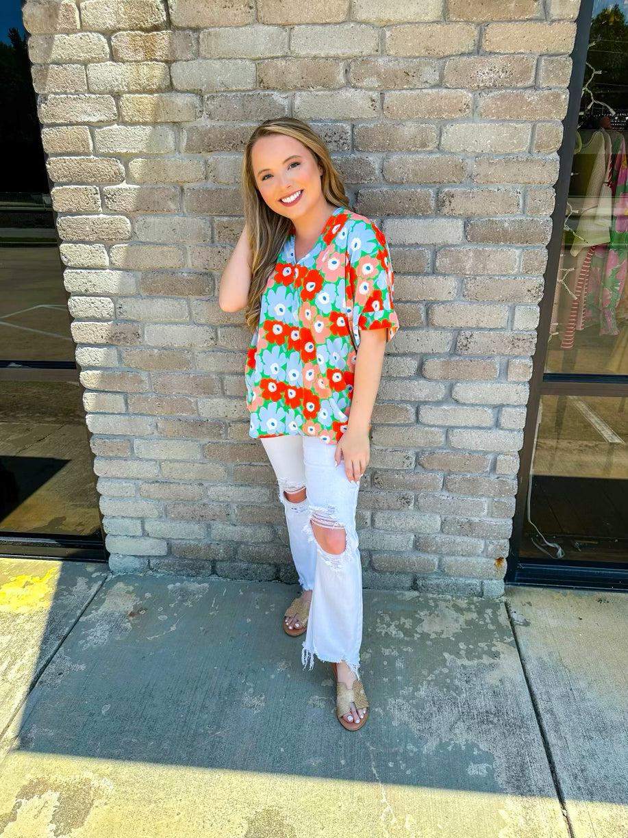Floral print top