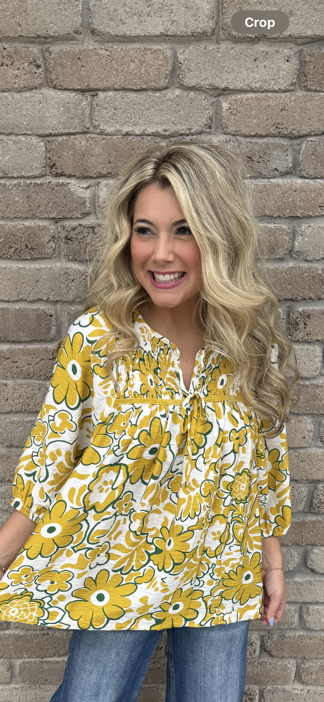 363 Mustard floral top