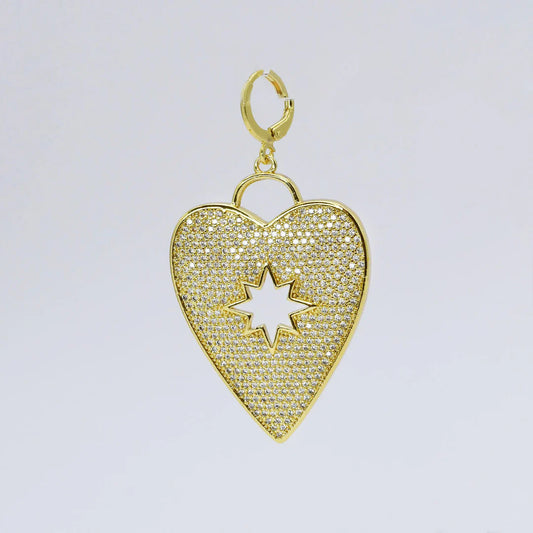 CH72 Pave heart/with star charm