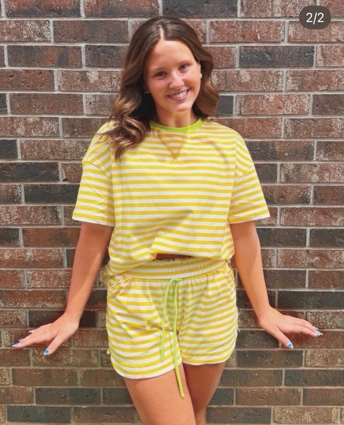 81 SUNGLOW STRIPED SHORT SET