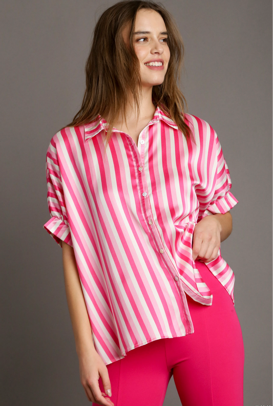 585 Pink Satin top