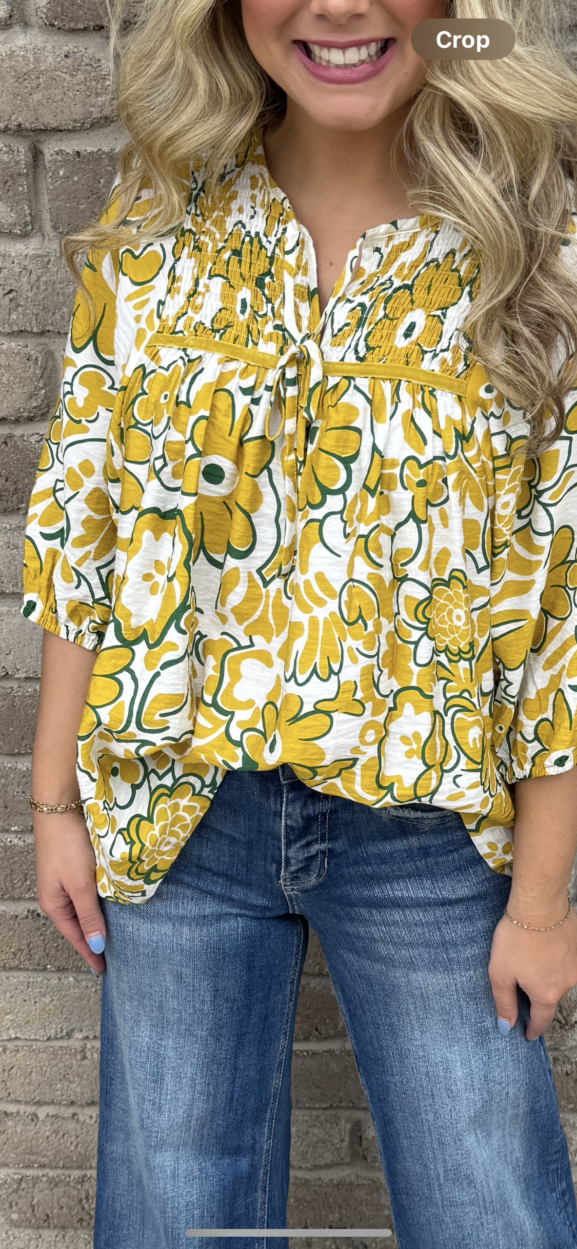 363 Mustard floral top