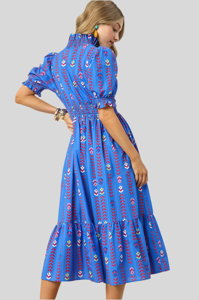 622 Blue Mix Midi dress