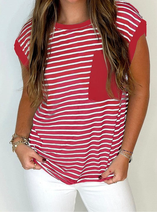 561 Red & White Stripe Tee