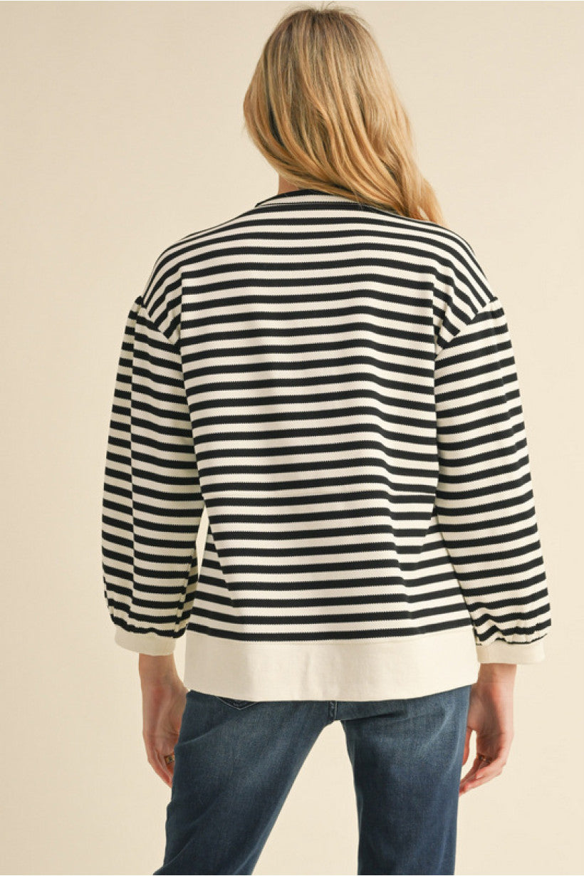 367 Stripe top with bows