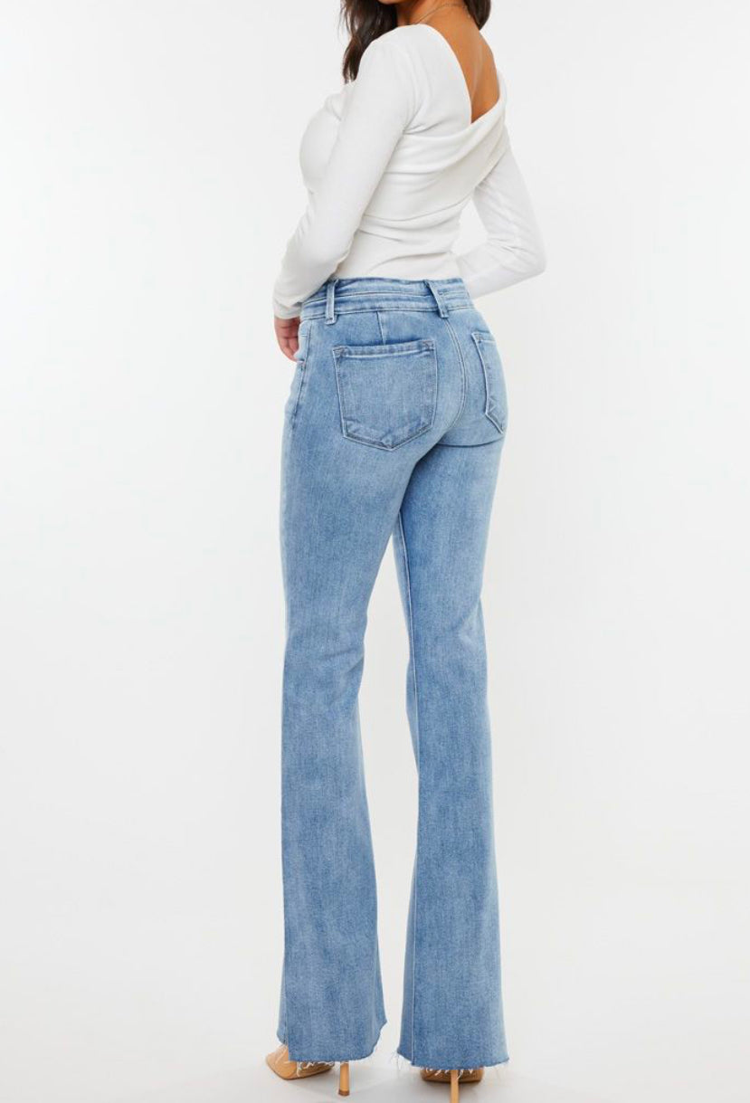 498 MID-RISE FLARE JEANS