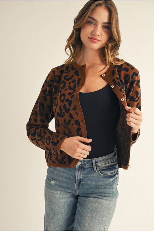 738 Leopard Cardigan