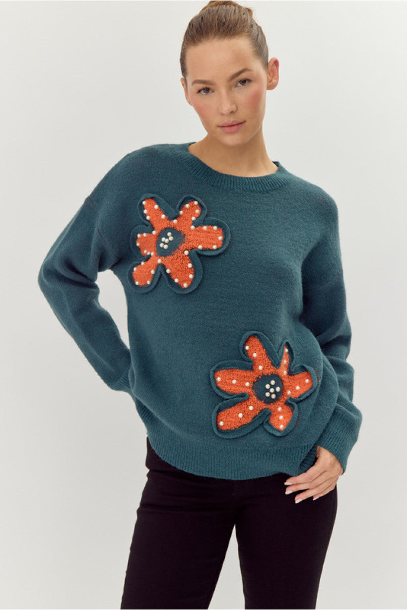 373 Flower sweater