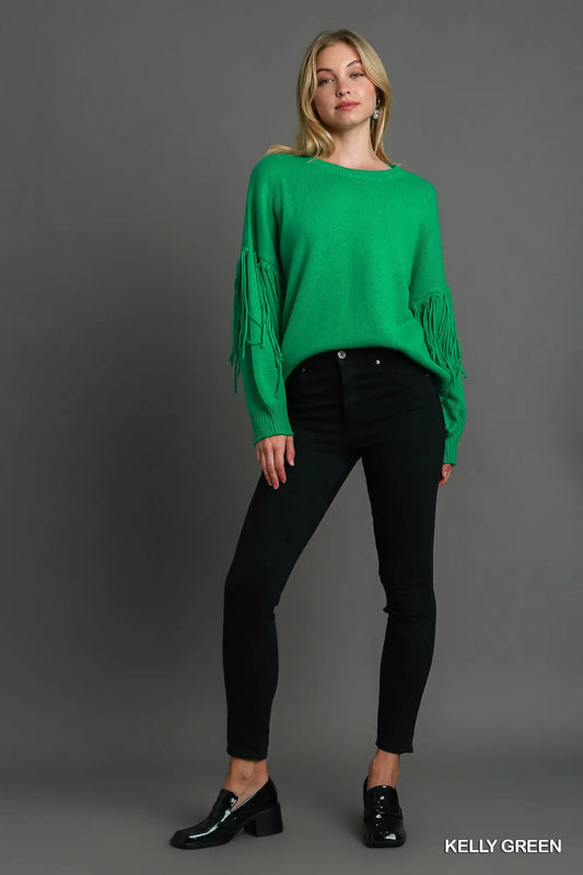 730 Fringe Crew neck sweater