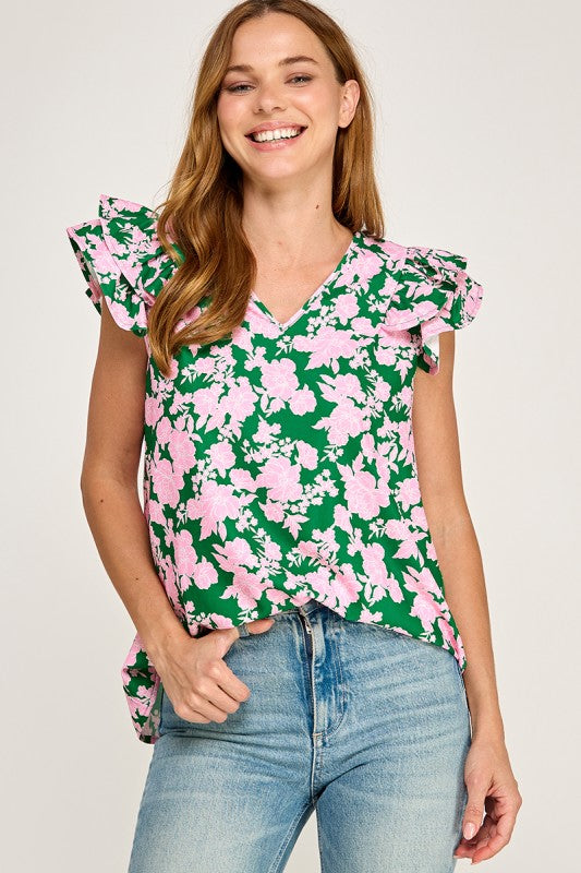 75 Floral Pink & Green