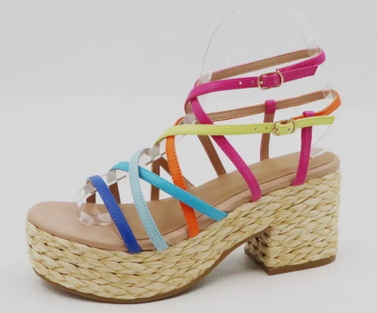 46 Strappy colorful wedge