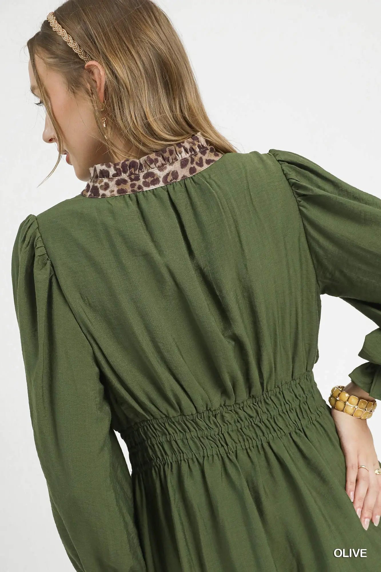 705 MIDI dress/ with leopard detail