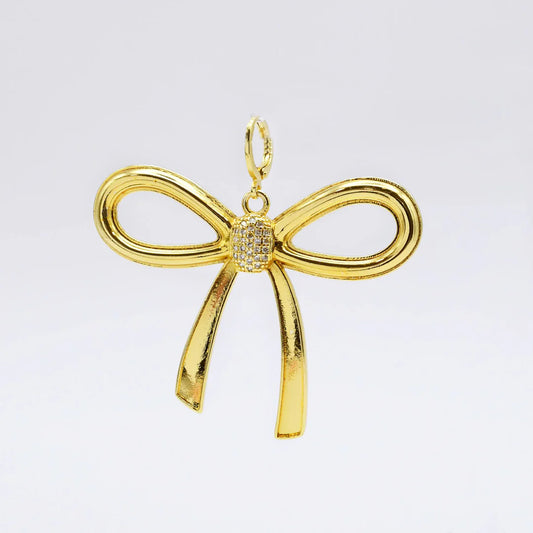 CH101 Oversized Gold Bow charm