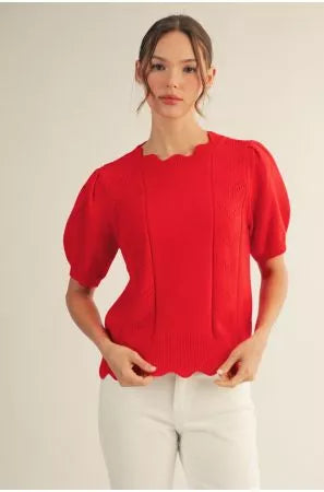 4 Scallop edge sweater