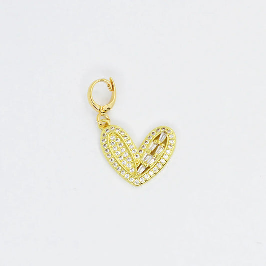 CH73 Pave gold heart