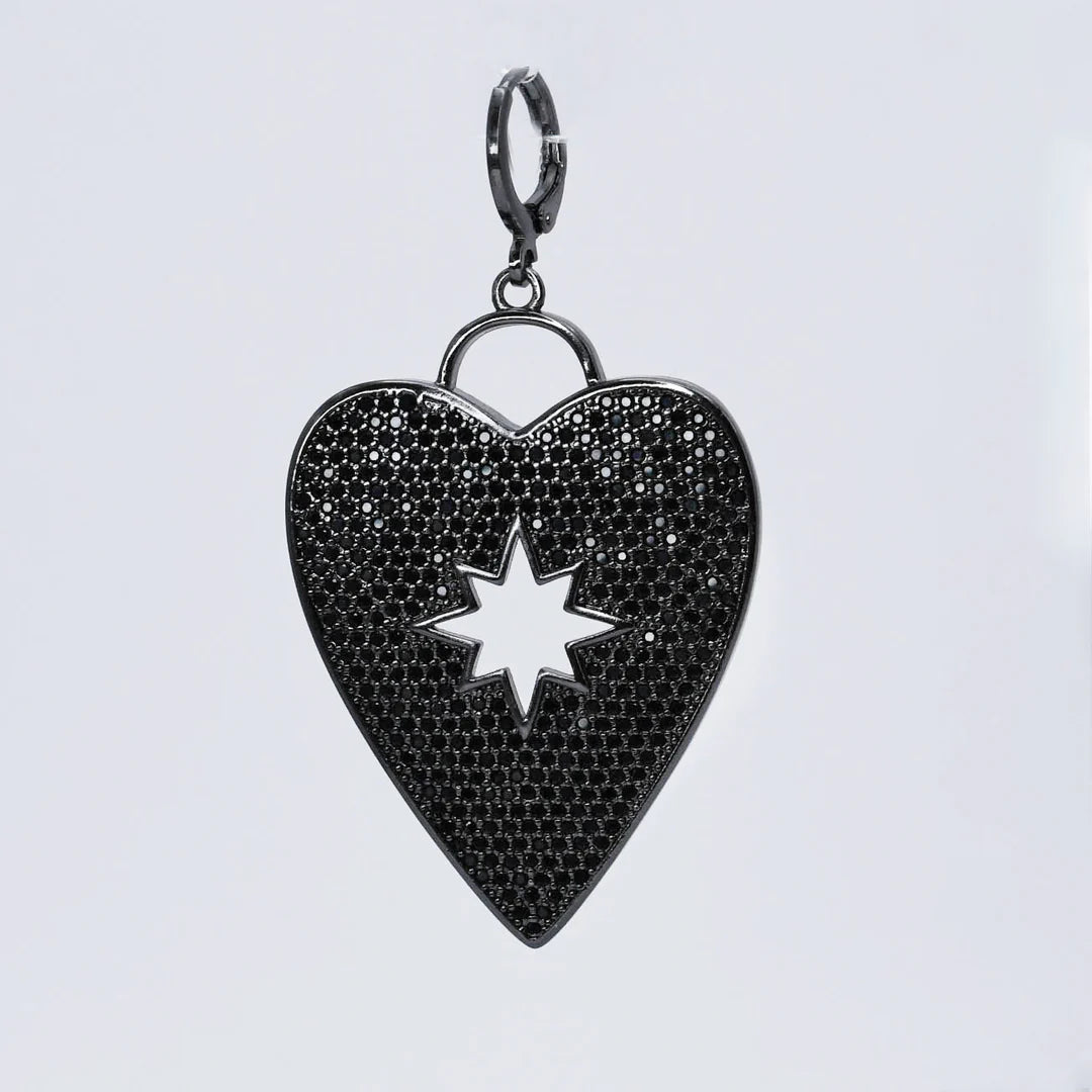 CH72 Pave heart/with star charm