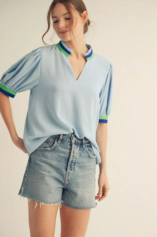 15 V-neck half sleeve