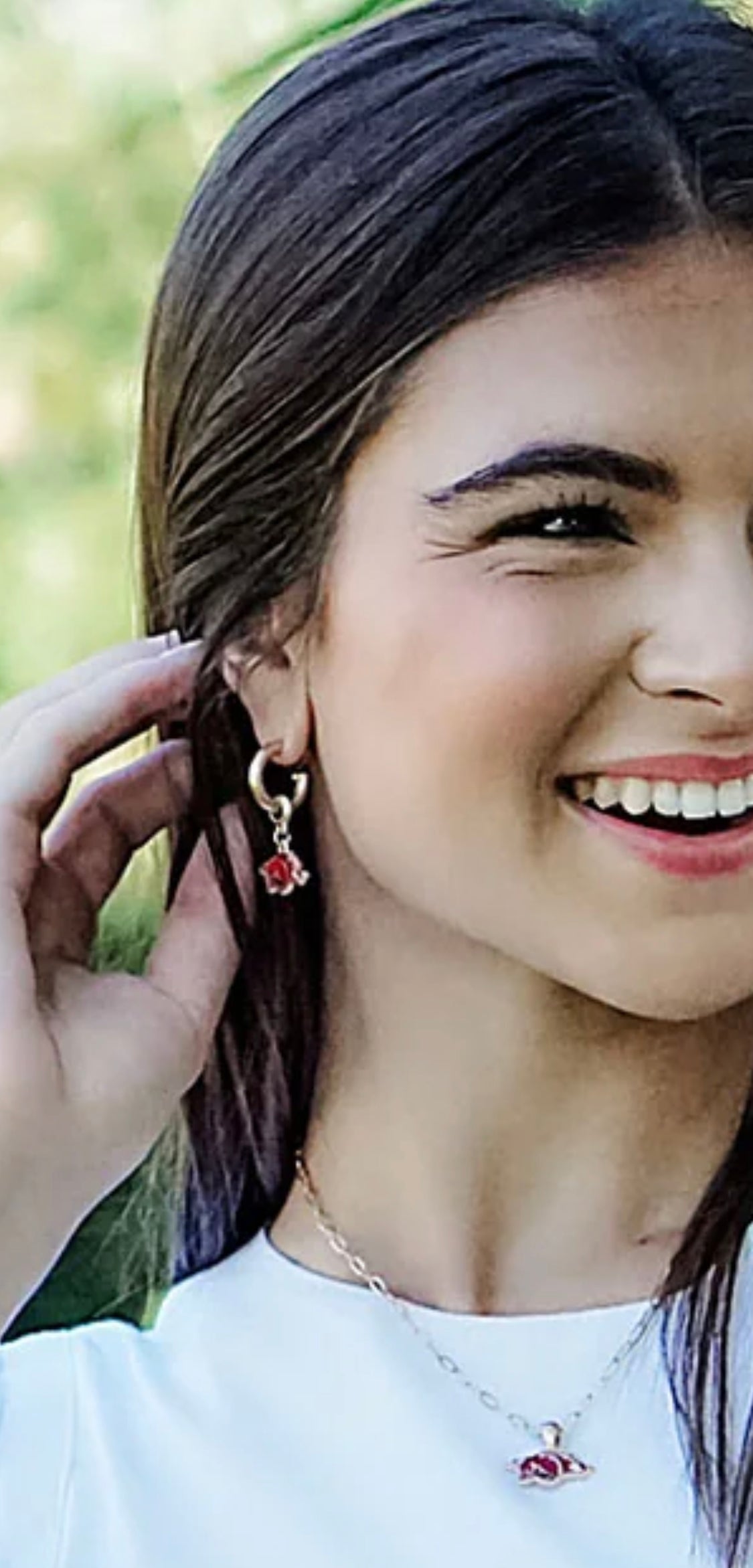 RJ Razorback huggie hoop earrings