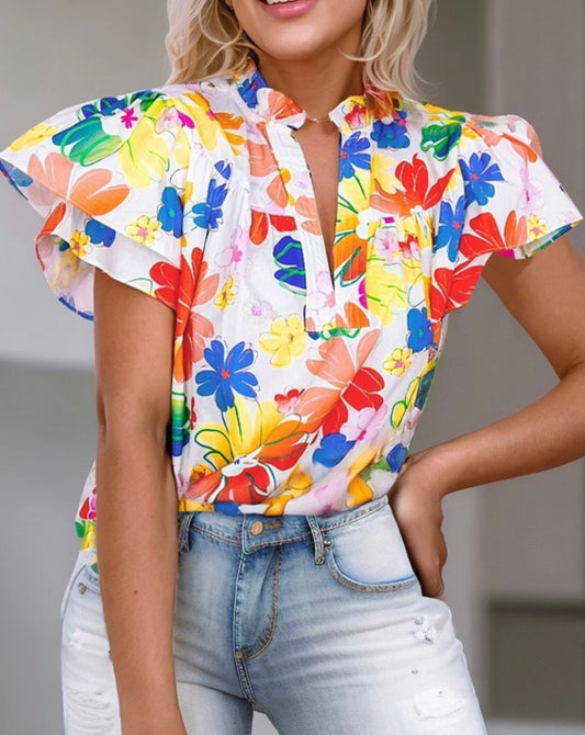 287 white floral top