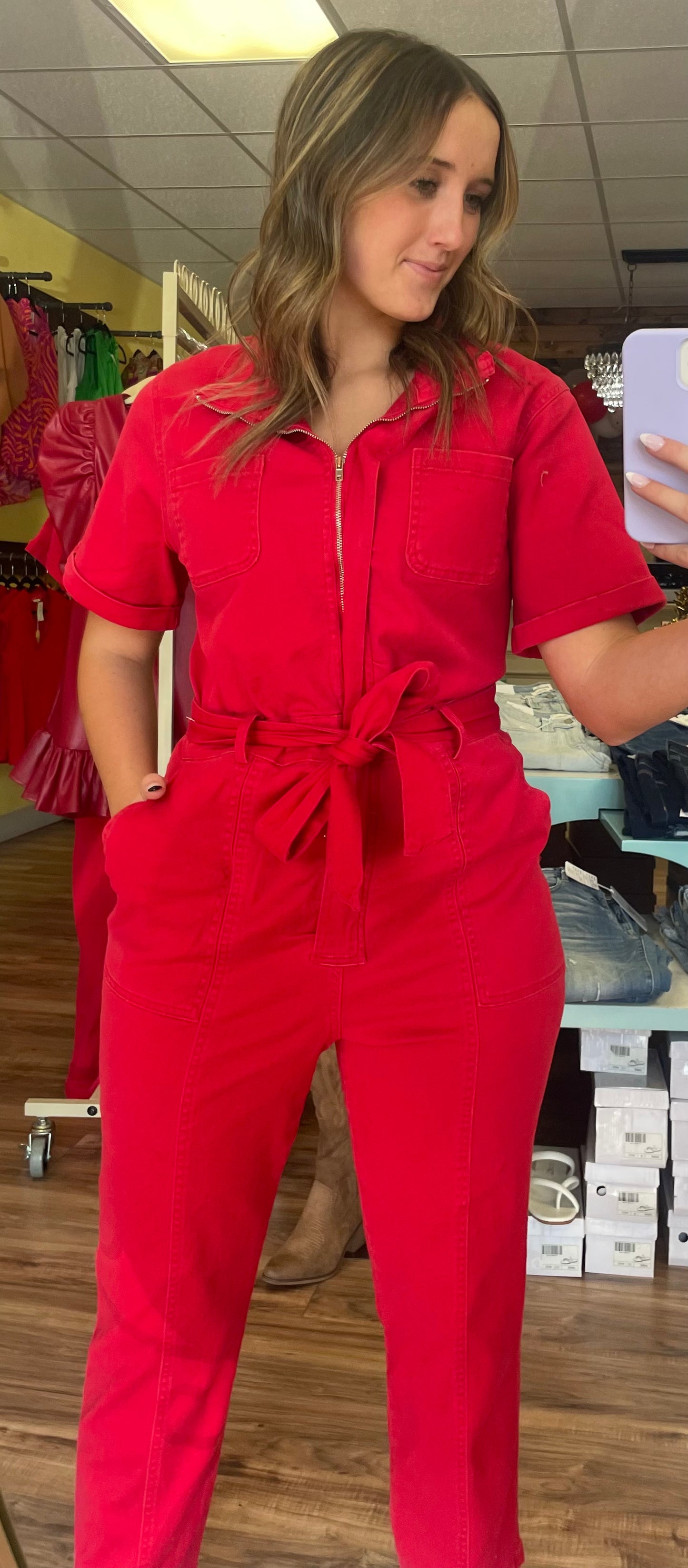 34 Red jumpsuit