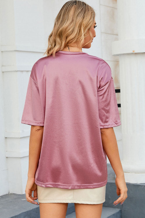 183 Pink chest pocket tee