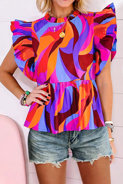 250 abstract print top