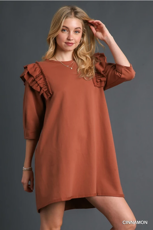 45 Ruffle Sleeve T-shirt Dress
