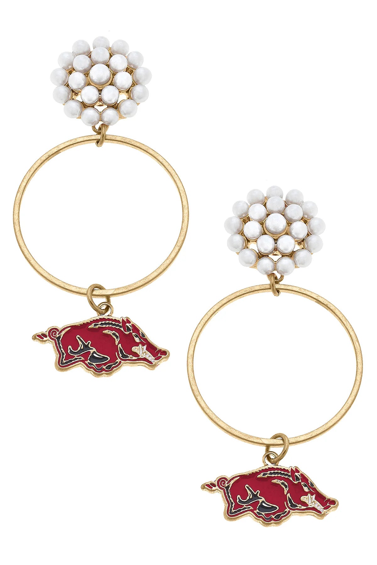 RJ Pearl cluster hoop earrings