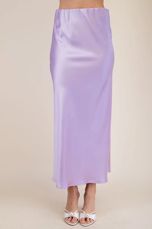 533 lavender satin skirt