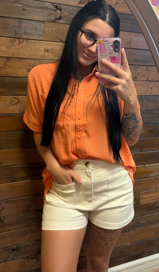 604 High Waist Patch Pocket Shorts